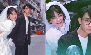 Cặp cô dâu - chú rể chụp ảnh theo concept thập niên 80, nhìn cứ ngỡ Lâm Thanh Hà - Trương Vệ Kiện