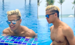 Trọng Hiếu xả ảnh không mặc đồ dưới hồ bơi khiến hội chị em không thể rời mắt