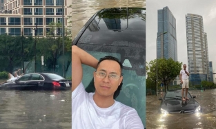 Người đàn ông check in với xe 'Mẹc' 2 tỷ bị ngập: Không buồn thì vui thôi