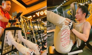 Angela Phương Trinh tập tạ 260kg, dùng đùi nâng được cả Phạm Văn Mách