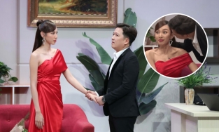 Trường Giang thơm má Hoa hậu Thùy Tiên ngay trên sóng truyền hình