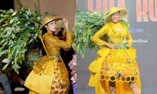 Thảo Nhi Lê bị chê như gùi rau muống trong phần trang phục dân tộc của Miss Universe Việt Nam 2022