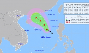 Áp thấp nhiệt đới diễn biến mạnh, khả năng thành bão trong ngày mai (30/6)
