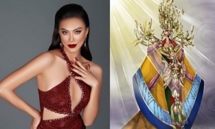 Kim Duyên mặc trang phục nặng 30kg tại Miss Supranational 2022