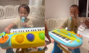 Lisa nhà Hồ Ngọc Hà chưa đầy 2 tuổi đã cầm mic hát, tố chất ca sĩ giống hệt mẹ