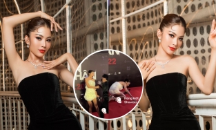 Lệ Nam ngã sõng soài trên thảm đỏ vì bị người ông lạ mặt hù doạ ma