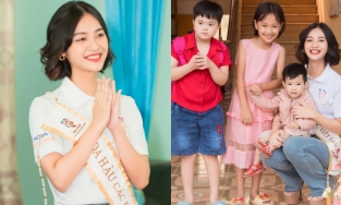 Nông Thuý Hằng xỏ giày 20 cm đi làm từ thiện