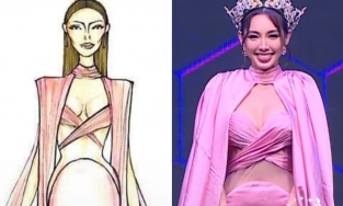 Thùy Tiên tự biến mình thành “hoa hậu quý bà” với chiếc đầm khó tả