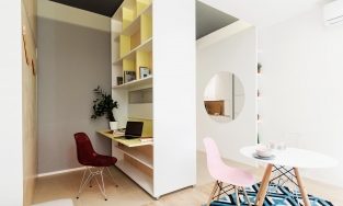 Căn hộ 29,5m² rộng hơn diện tích thực với bức tường có khả năng... xê dịch