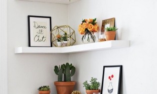 5 mẫu kệ góc xuất sắc cho bức tường thêm sinh động và hữu dụng