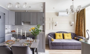 Căn hộ 38m² tông màu xám thiết kế tiện nghi, tinh tế của cặp vợ chồng son