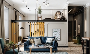 Căn hộ 70m² của cặp vợ chồng son với phòng ngủ trên gác lửng siêu đẹp mắt