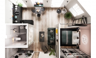 Căn hộ 46m² toàn màu trầm ấm những mỗi phòng đều ngập tràn niềm vui