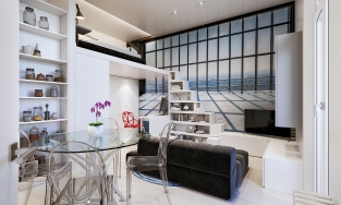 Căn hộ 29m² đẹp 'lịm tim' nhờ khung cửa sổ bí ẩn nhìn ra thành phố