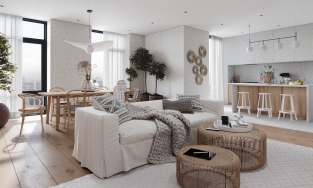 Nét rung cảm đầy thanh lịch và nền nã trong căn hộ 100m² của cặp vợ chồng son