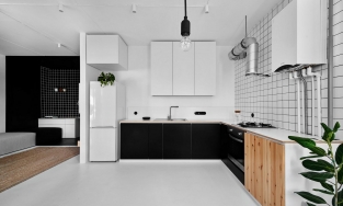 Căn hộ 42m² 'chất lừ' dù chỉ sử dụng duy nhất gam màu trắng - đen tối giản