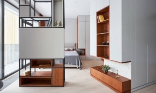 Căn hộ 41m² rộng thênh thang nhờ hệ nội thất âm tường thông minh ở mọi nơi