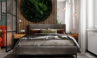 Căn hộ 30m² siêu đẹp của cô nàng độc thân với 'khu vườn địa y' sống động trên tường phòng ngủ