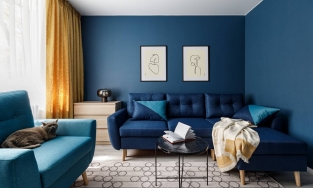 Căn hộ 40m² phối màu cá tính cùng nội thất đơn giản nhưng thanh lịch