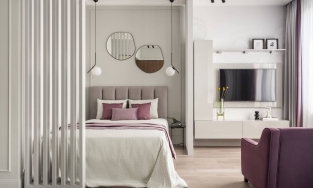 Căn hộ 43m² màu trắng tím mộng mơ và sang chảnh hết nấc của nàng độc thân