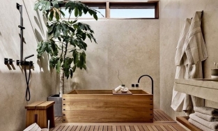 Bồn tắm gỗ: Món nội thất có gu giúp phòng tắm nét đẹp nhẹ nhàng, tinh tế