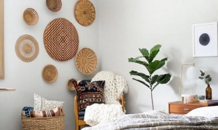 10 ý tưởng trang trí tường đẹp mộc mạc bằng rổ rá tre quen thuộc