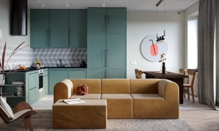 Căn hộ chơi đùa với màu sắc, rực rỡ như bảng màu nhưng tổng thể rất hài hoà