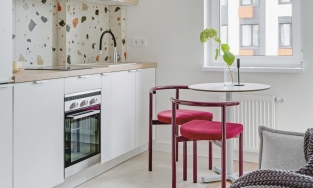 Căn hộ hình chữ L, diện tích chỉ 27m² nhưng tiện nghi và xinh xắn bất ngờ