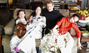 Bạn trai ngoại quốc đón Tết bên Diva Hồng Nhung và hai con