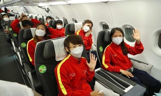 ĐT nữ Việt Nam chuẩn bị đặt chân đến Nội Bài sau chiến tích lịch sử