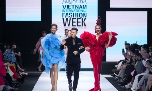 Võ Hoàng Yến - Đóa hoa hồng quyến rũ nhất trong show diễn của NTK Hoàng Minh Hà tại AVIFW2020