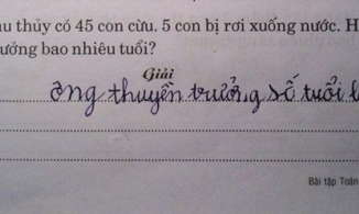 Toán lớp 2: Có 45 con cừu, 5 con rơi xuống biển, hỏi thuyền trưởng bao tuổi