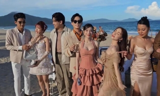 Dàn sao nữ mặc đầm hai dây ăn cưới Puka - Gin Tuấn Kiệt