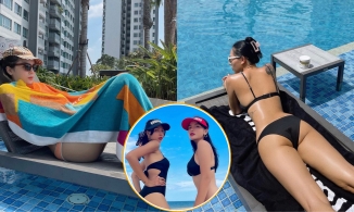 Kỳ Duyên rủ Minh Triệu đi tắm nắng nhưng lại trùm khăn kín mít vì... sợ đen