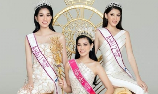 Hoa hậu Đỗ Thị Hà đọ sắc cùng 2 Á hậu trong  BST mới của NTK Trần Hùng