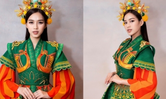 Đỗ Thị Hà thử trang phục dân tộc cho Miss World: Thiết kế 'đo ni đóng giày', nhận nhiều lời khen