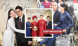 Mẹ Doãn Hải My xách túi trăm triệu, bố lái Mẹc G63 'hộ tống' con gái về Thái Bình tổ chức lễ cưới