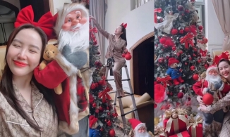 Bảo Thy 'flex' không gian Giáng sinh 'lóa mắt' trong biệt thự triệu đô
