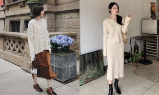 4 cách mix áo len xinh yêu cùng chân váy, áp dụng đảm bảo crush vừa nhìn đã 'đổ'