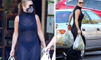 Rita Ora mặc váy xuyên thấu 'hở tất tần tật' chỉ để ... đi siêu thị