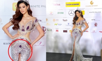 Hoa hậu Khánh Vân diện thiết kế váy xẻ cao đúng vị trí nhạy cảm chiếm hết spotlight của đàn em