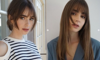 Đóng xong 'Emily In Paris', Lily Collins cắt ngay tóc mái phong cách 'nàng thơ' rối bời