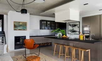 Phòng khách ngay cạnh bếp nấu, làm sao để phân chia không gian hiệu quả?