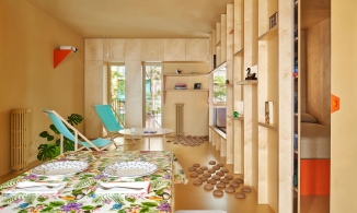 Căn hộ gỗ 'bảy sắc cầu vồng' của chàng bác sĩ trẻ độc thân và chú chó cưng