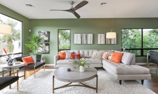 Xanh lá, gam màu vừa nền nã vừa nổi loạn cực cá tính cho phòng khách