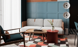 2 căn hộ sử dụng màu cam và xanh lam làm điểm nhấn cho cái nhìn siêu cuốn hút