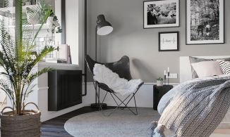 Căn hộ 36m² độc đáo: Không phòng khách, biến logia thành góc làm việc