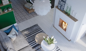 Nhờ sắc xanh lá cây làm điểm nhấn, căn hộ vỏn vẹn 31m² trở thành không gian trẻ trung, đầy sức sống