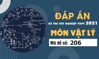  Đáp án đề thi môn Vật lý mã đề 206 THPT Quốc gia lần 1 năm 2021