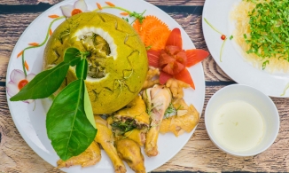 Về Đồng Nai nếm đặc sản gà hấp bưởi ngon phần vị, đẹp phần nhìn